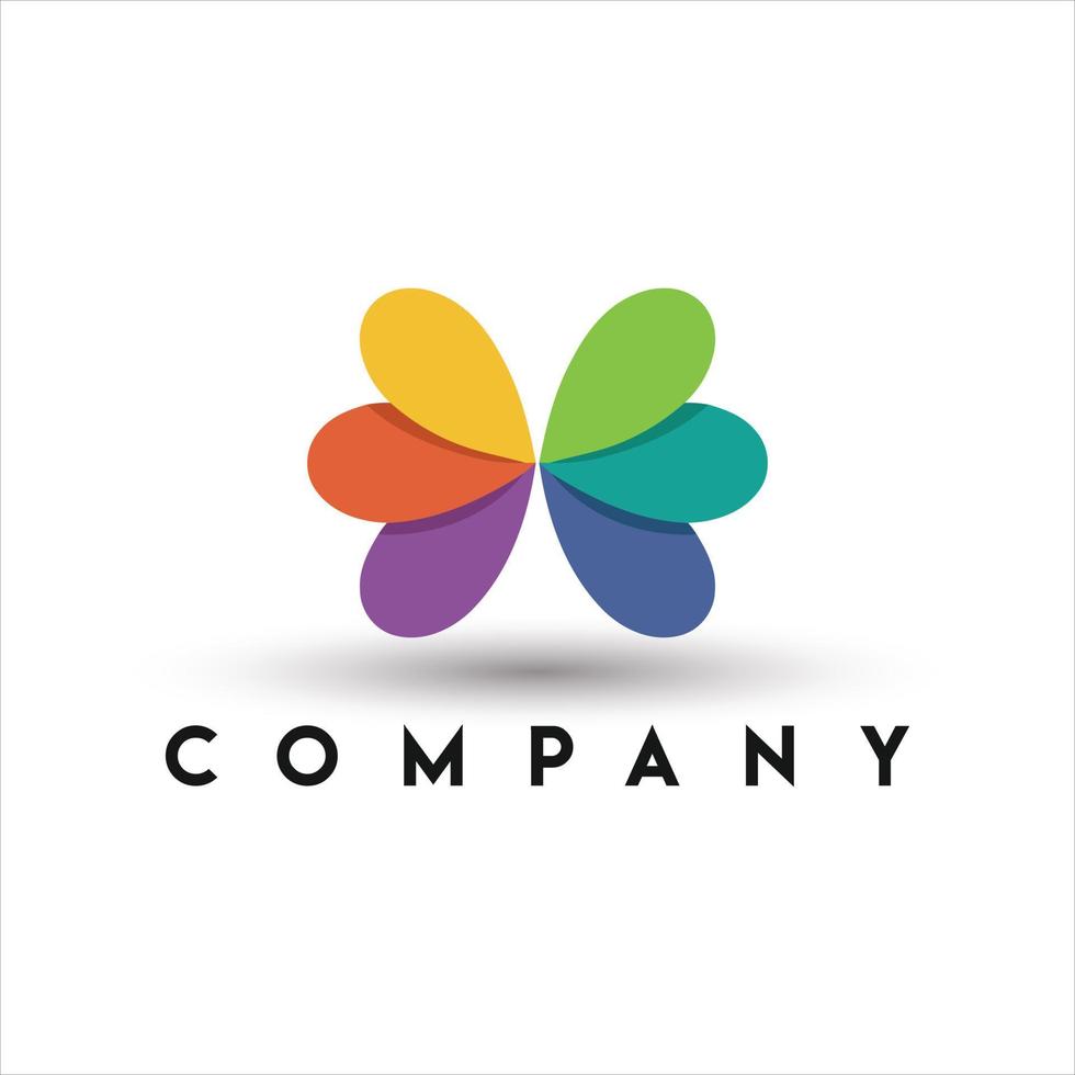 Creative Colorful Butterfly Logo Desingn vector