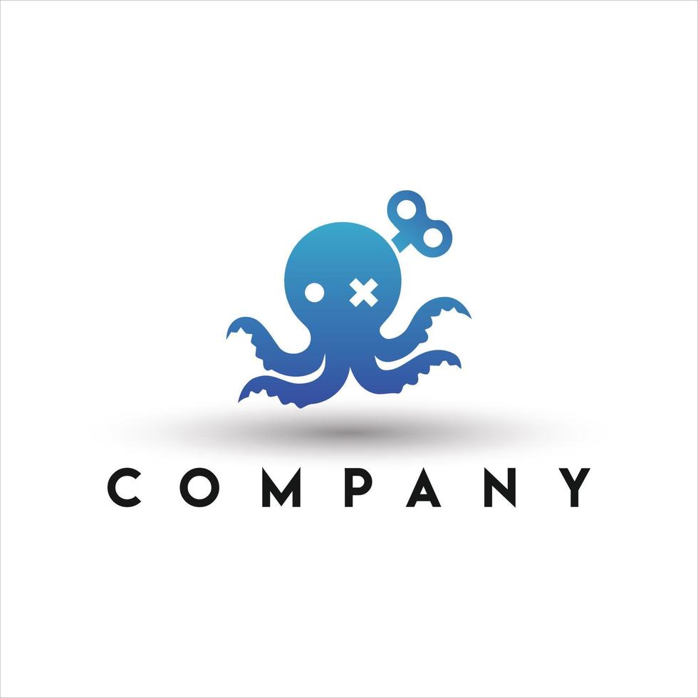 Octopus logo. Isolated octopus on white background vector