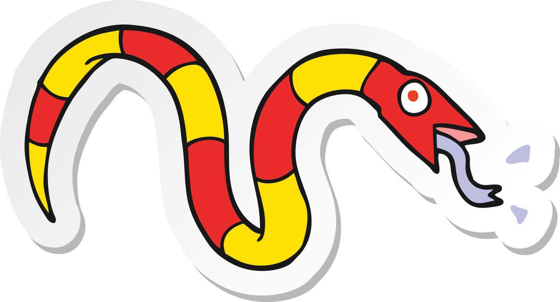 pegatina de una serpiente de dibujos animados vector