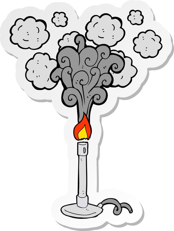 sticker of a cartoon bunsen burner vector