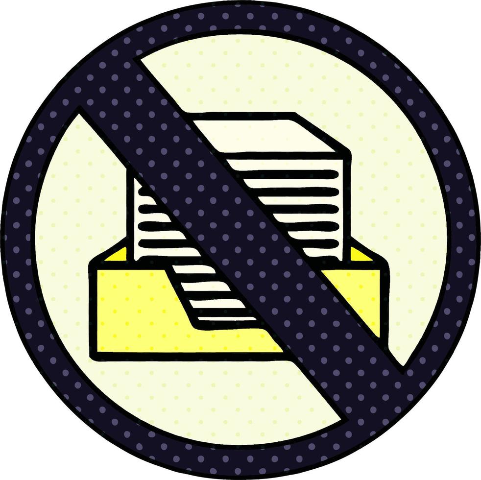 comic book style cartoon paper ban sign vector