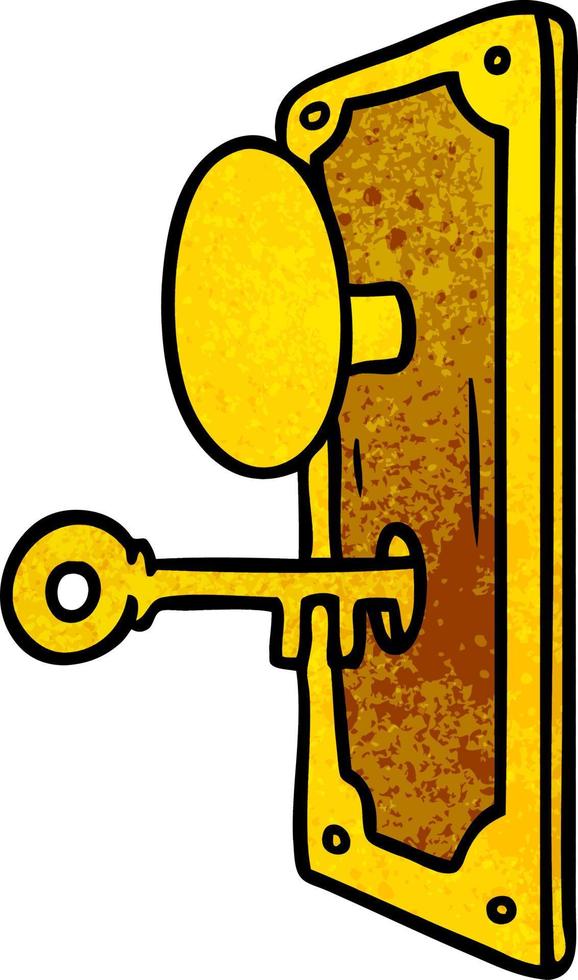 textured cartoon doodle of a door handle vector