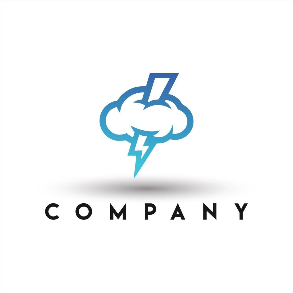 logotipo de la nube de tormenta. logotipo de nube flash vector