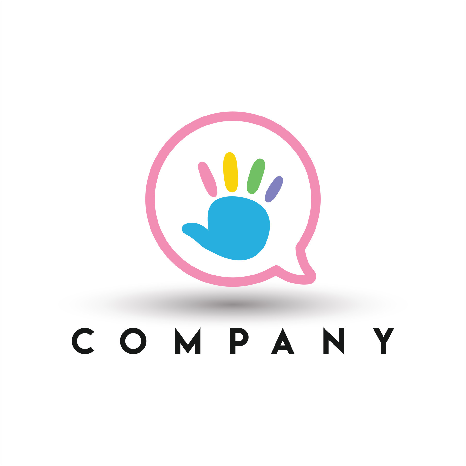 Kids Talk Logo. Children Hand Logo 10672804 Vector Art at Vecteezy