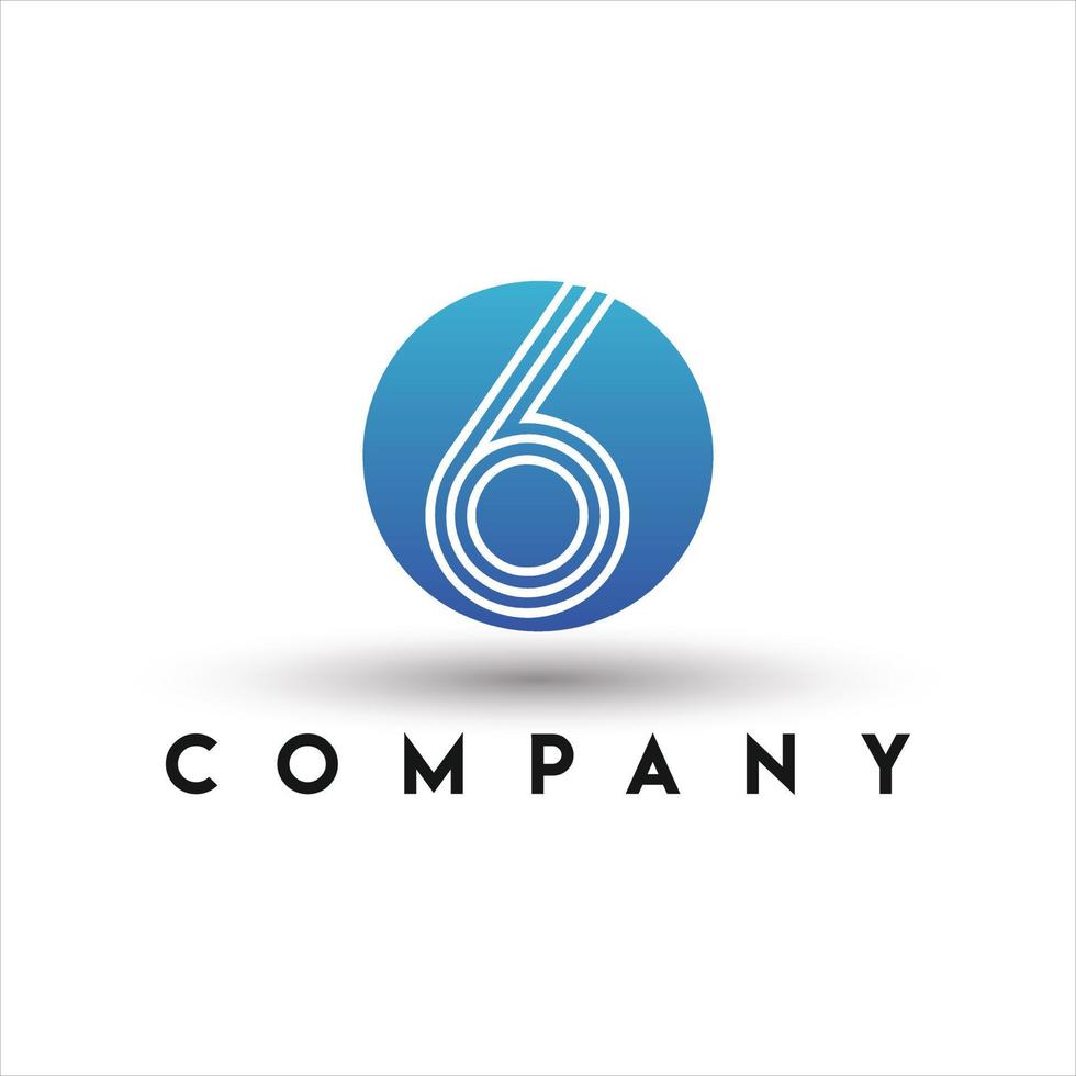 Number 6 logo. Creative beauty modern minimalist number six sign logo design vector