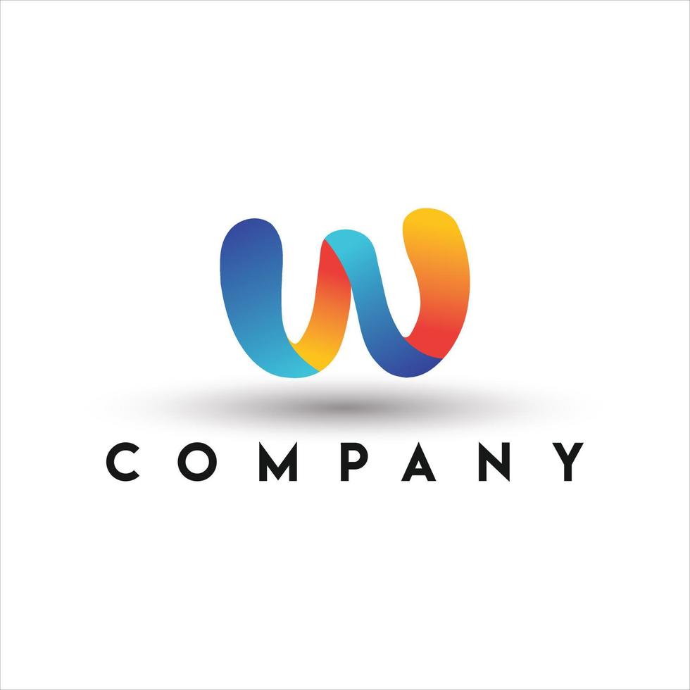 W Letter Logo. Unique Modern Geometric Creative Elegant Letter W Logo Template vector