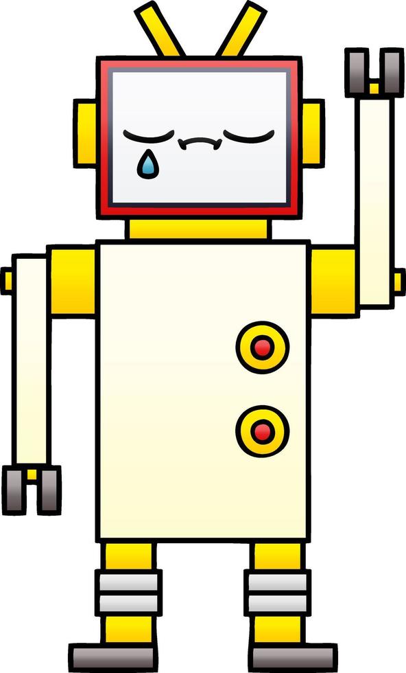 gradient shaded cartoon robot vector