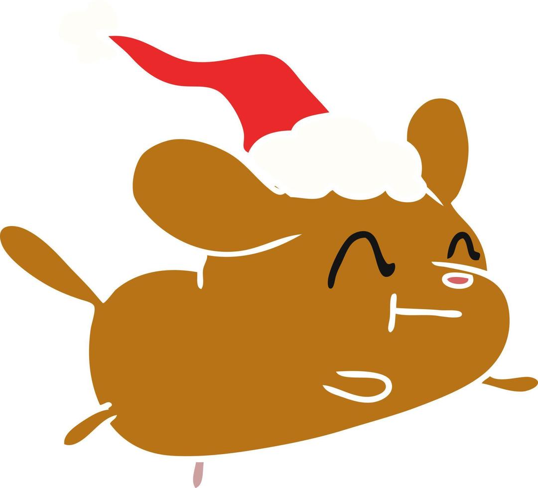 dibujos animados de navidad de perro kawaii vector