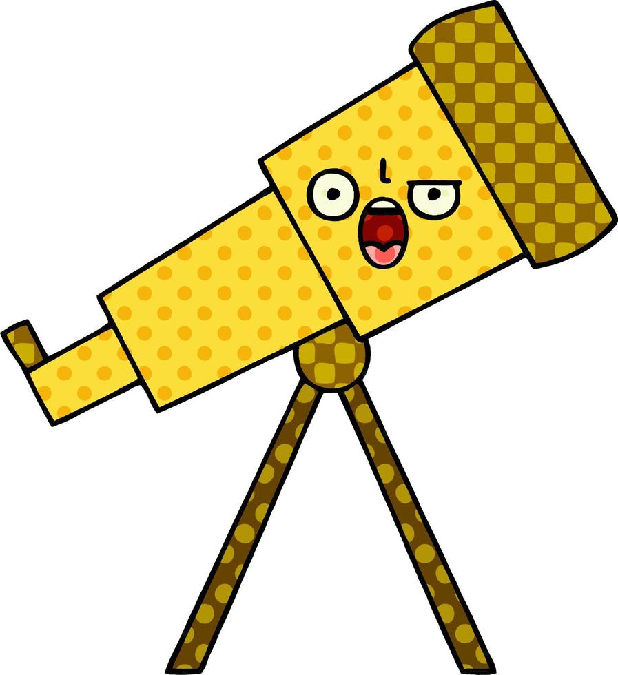 comic book style cartoon telescope vector