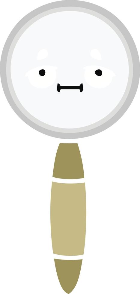 flat color retro cartoon magnifying glass vector