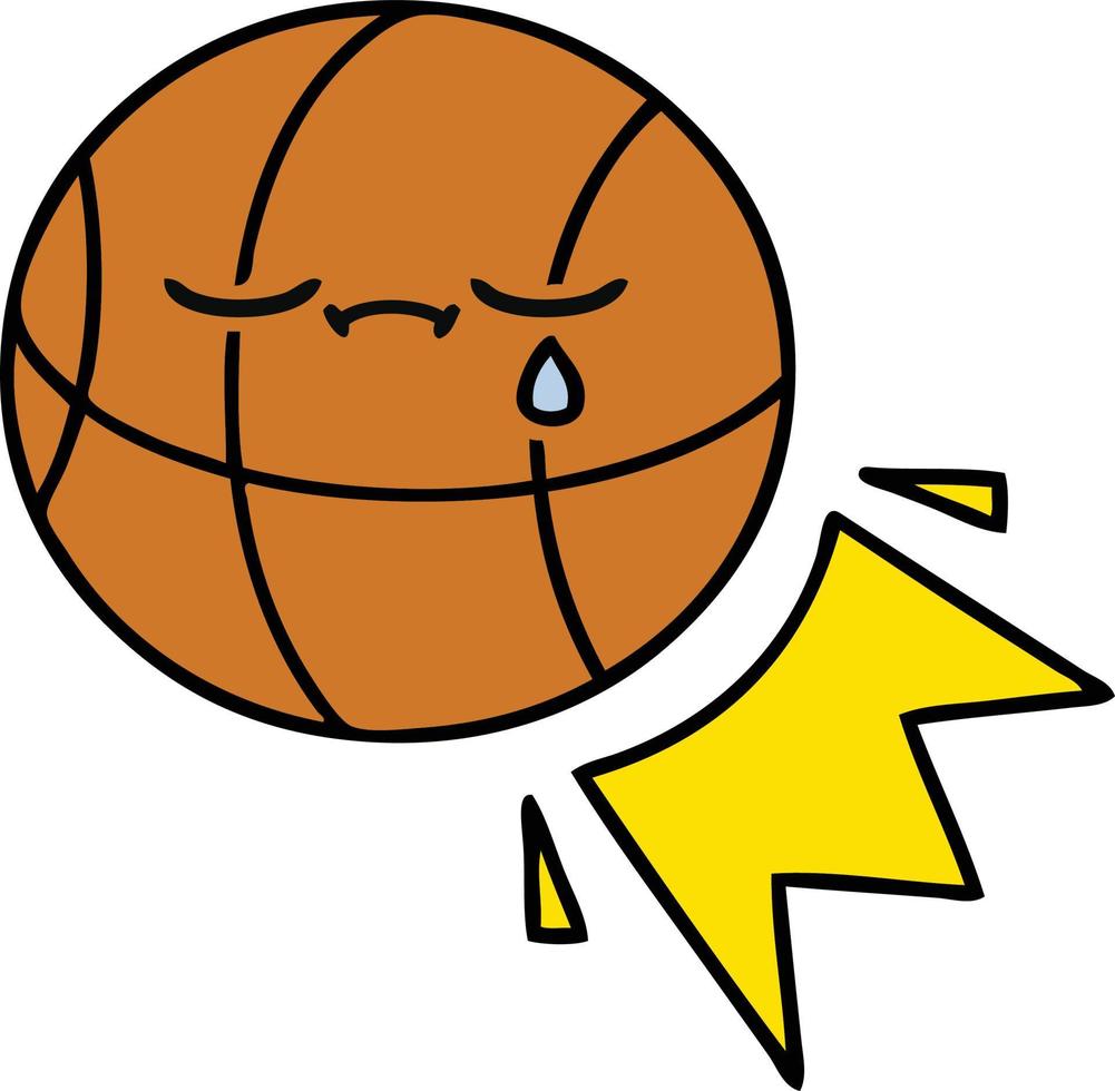 cute cartoon basketball vector