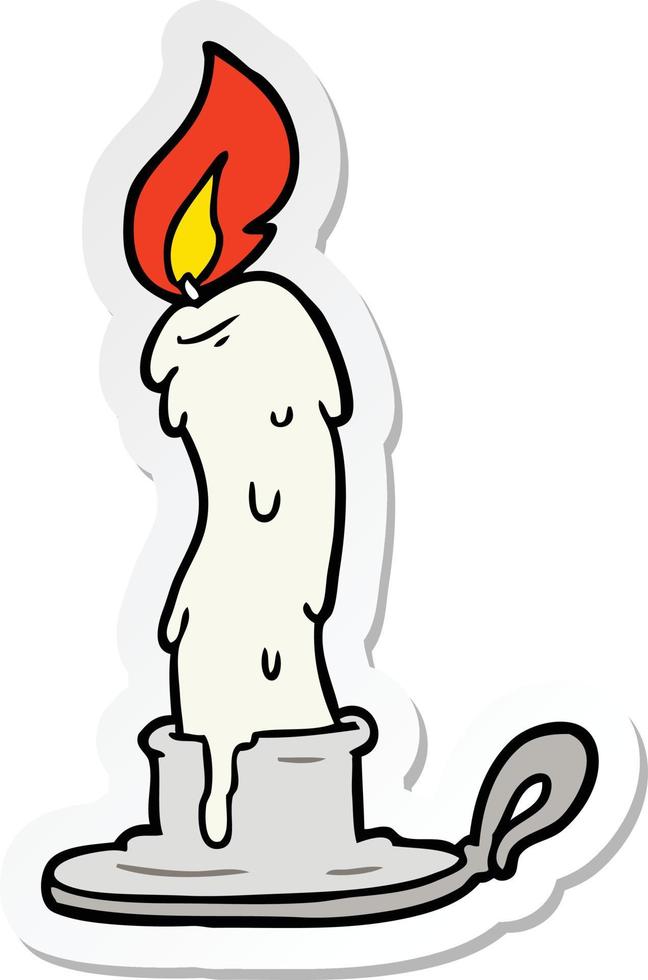 sticker of a cartoon candle vector