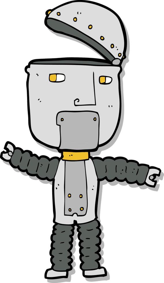 sticker of a cartoon robot vector
