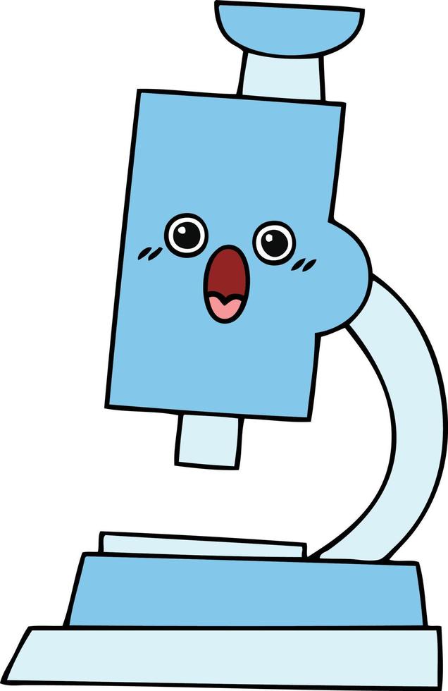 cute cartoon microscope vector
