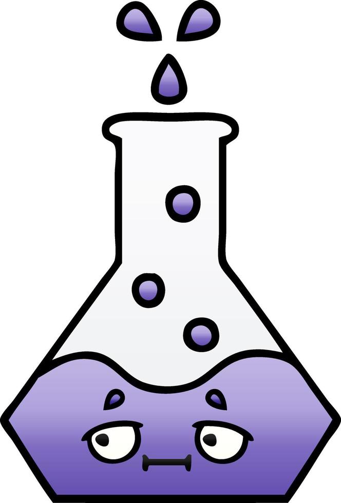 gradient shaded cartoon science beaker vector