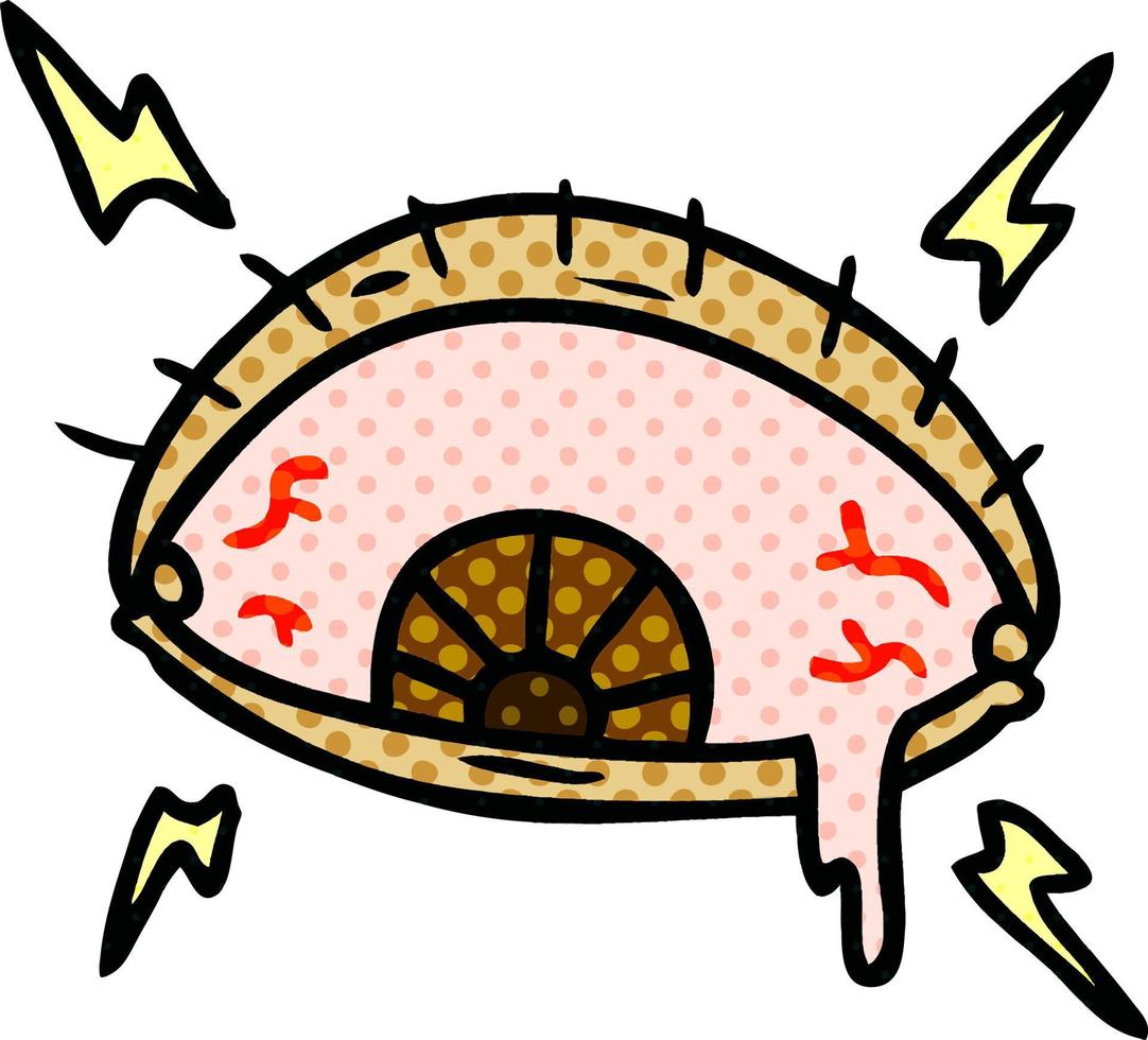 cartoon doodle of an enraged eye vector
