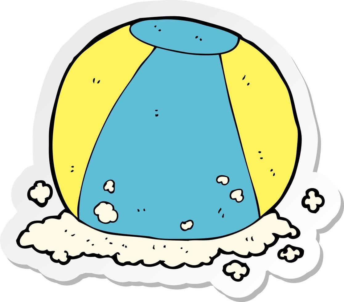sticker of a cartoon beach ball vector