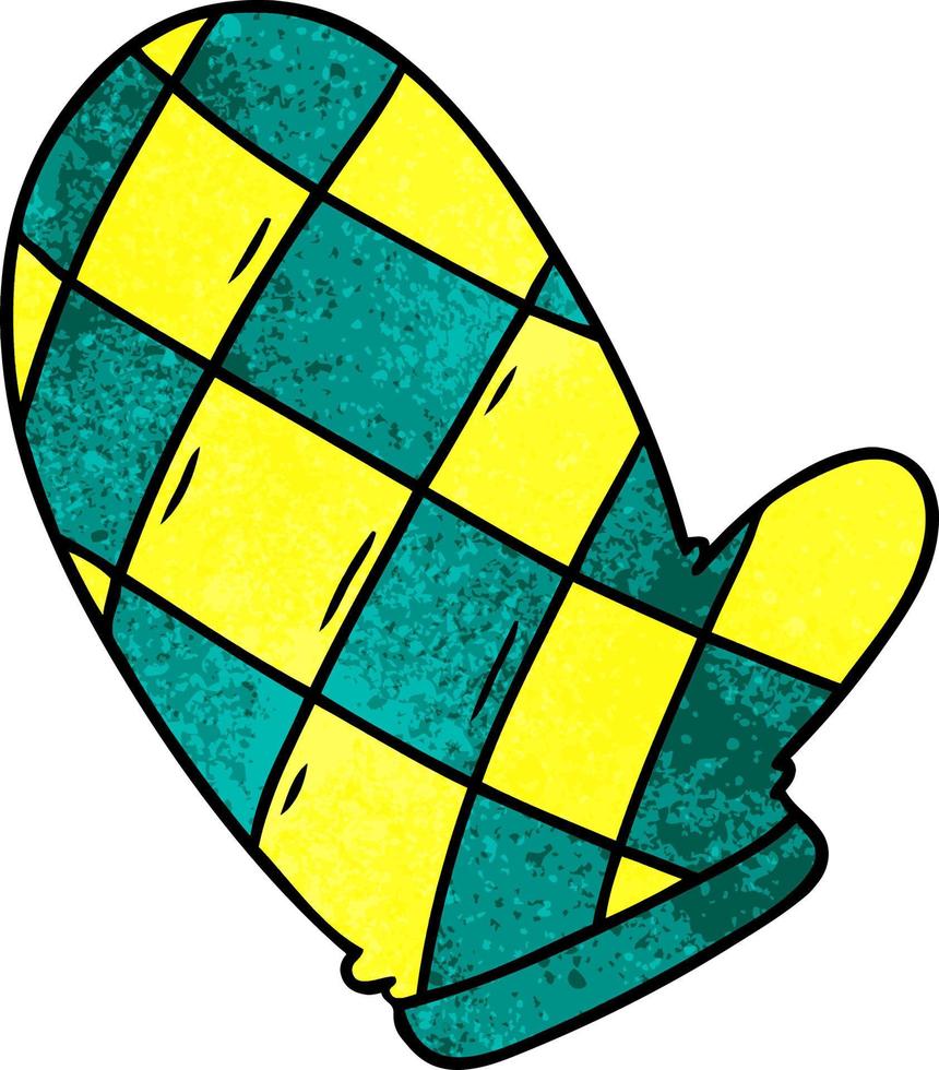 textured cartoon doodle of an oven glove vector