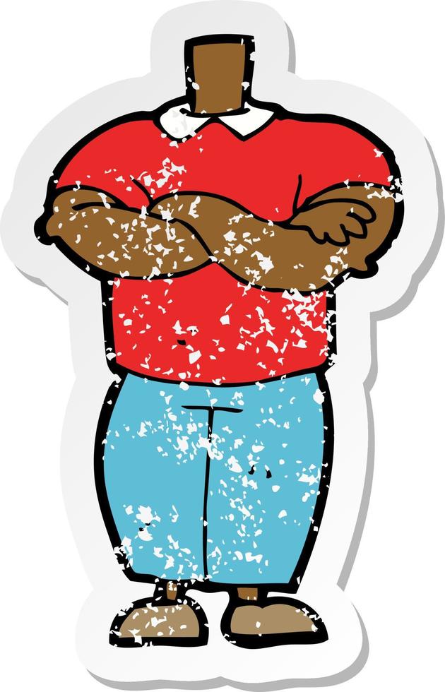 retro distressed sticker of a cartoon body vector