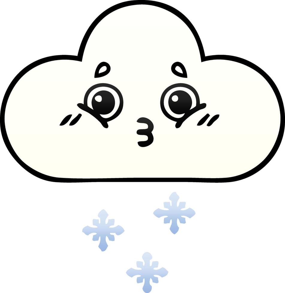 gradient shaded cartoon snow cloud vector