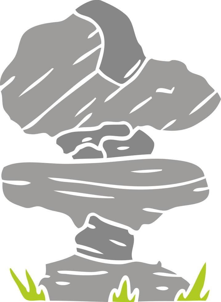 cartoon doodle of grey stone boulders vector