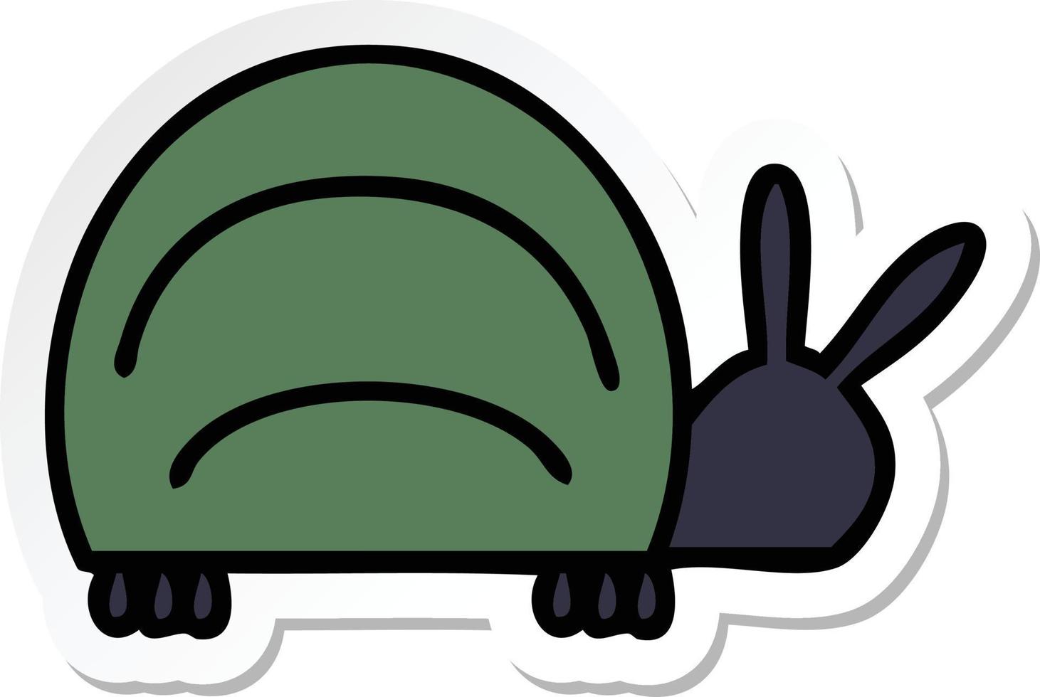 sticker of a cute cartoon green bug vector