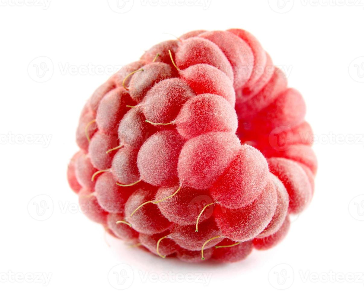 Ripe raspberries are isolated on a white background. Full clipping path. photo