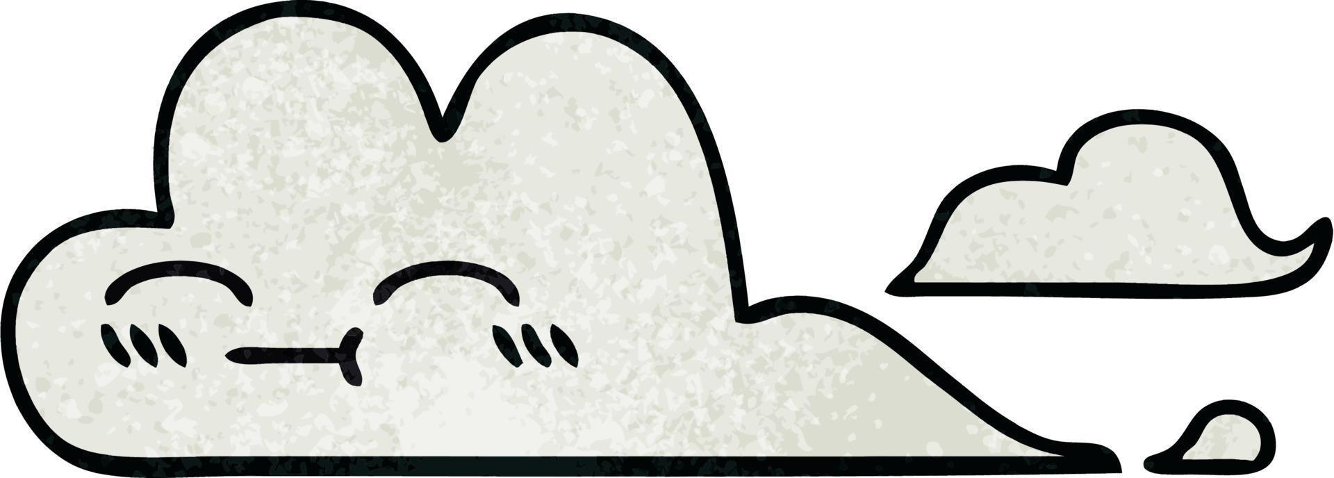 retro grunge texture cartoon white cloud vector