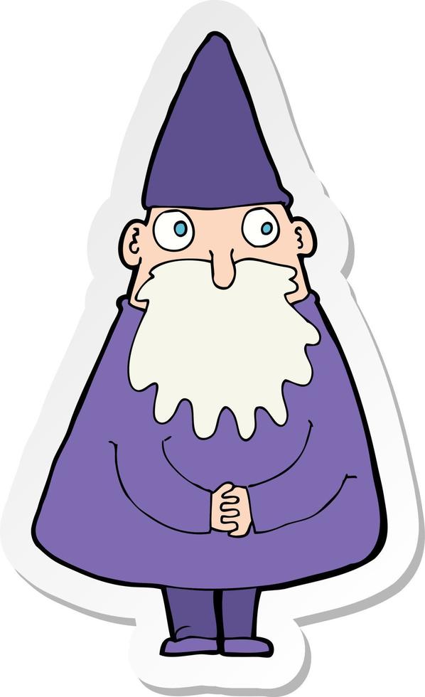 sticker of a cartoon wizard vector