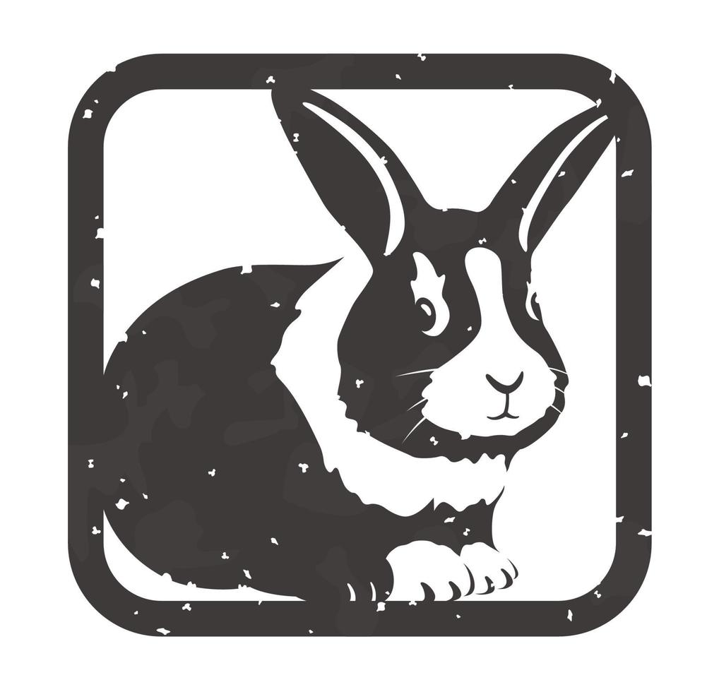 Rubber Stamp For Easter And The Chinese Zodiac Year Of The Rabbit. vector