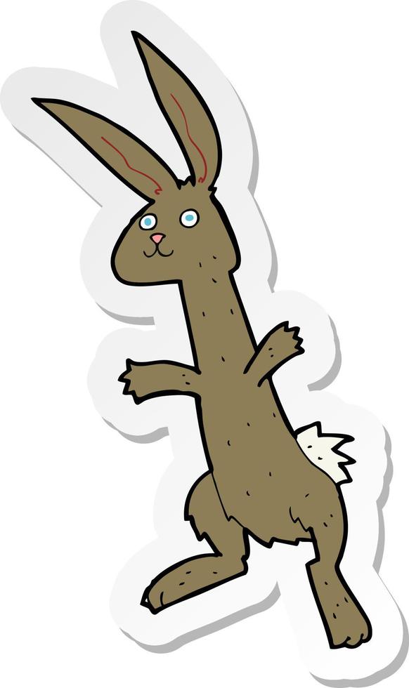 sticker of a cartoon rabbit vector