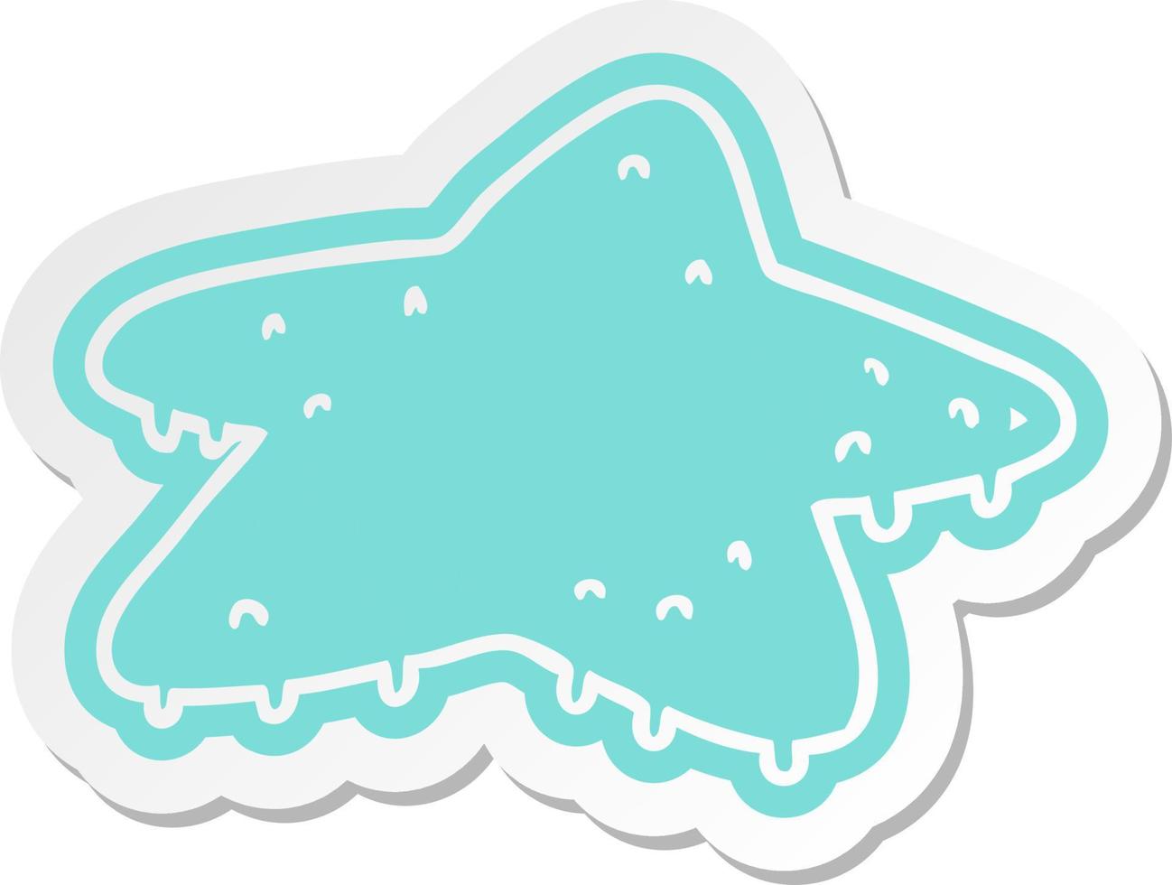 cartoon sticker of a star fish vector