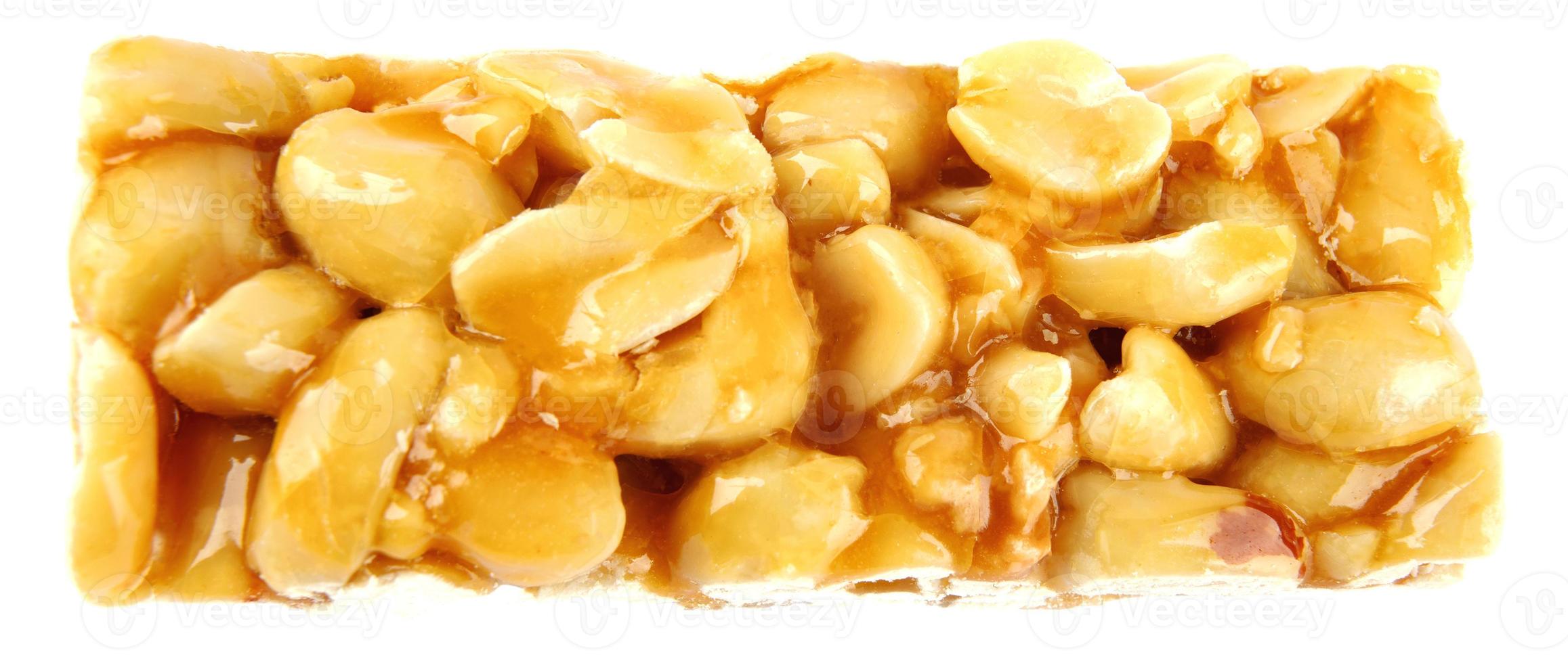 Peanut kozinak tiles are isolated on a white background. photo