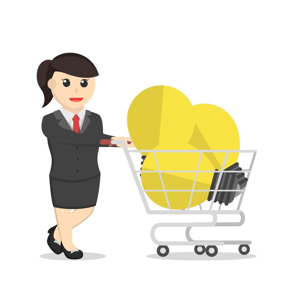 business woman buy up idea vector