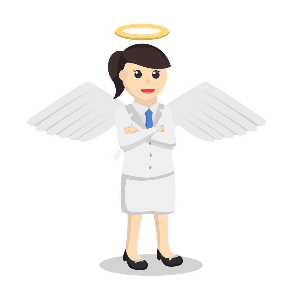 business woman angel white entrepreneur vector