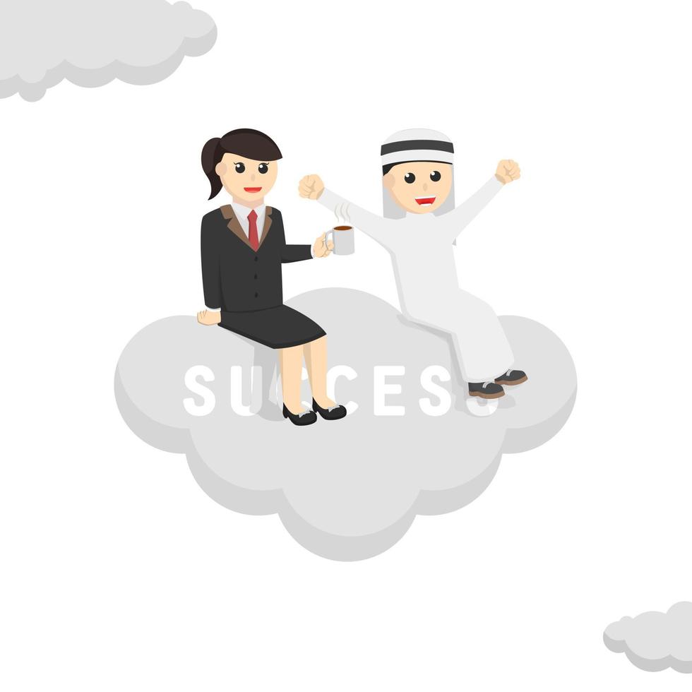 business woman secretary in success cloud design character on white background vector