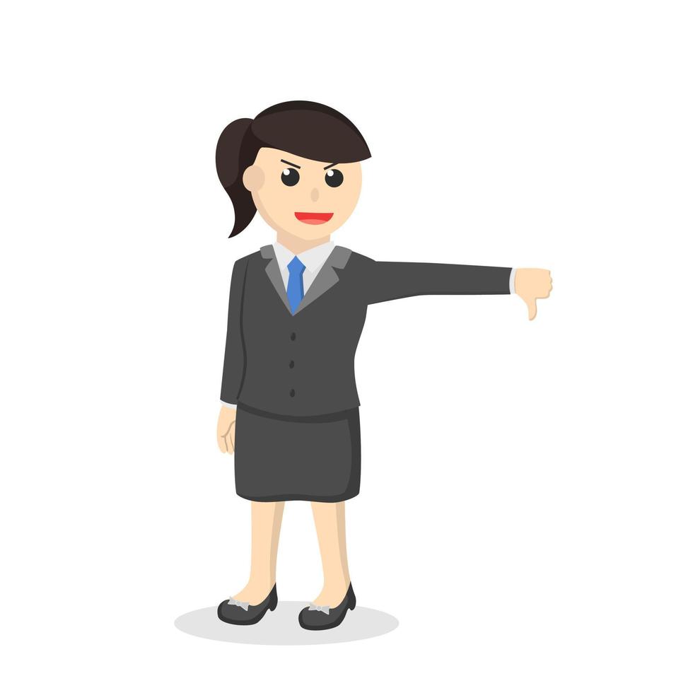 business woman secretary mocking pose design character on white background vector