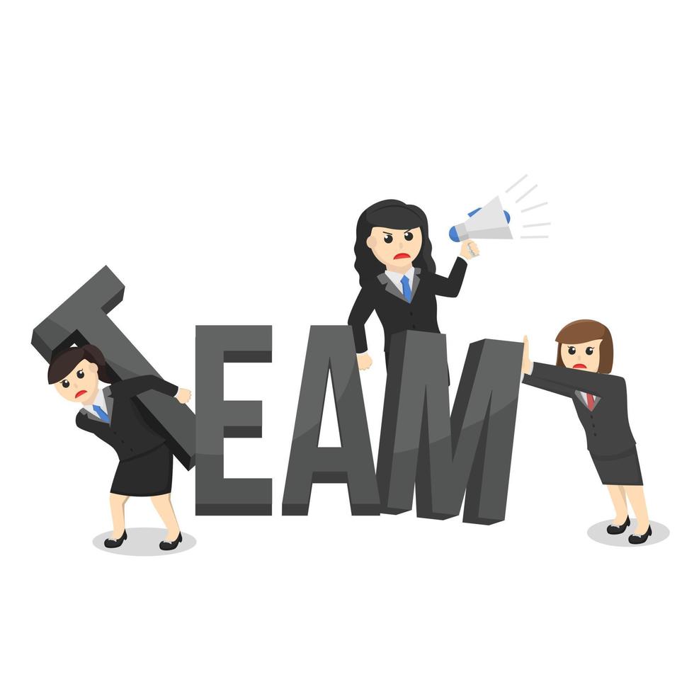 business woman secretary team work together design character on white background vector