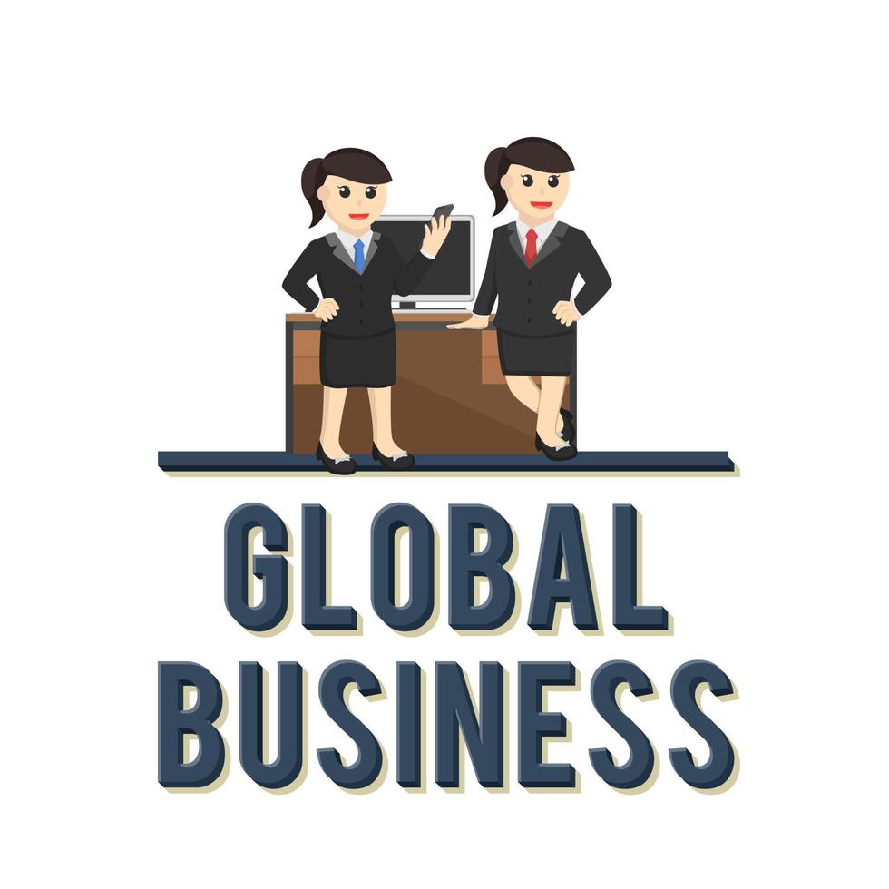 global business woman design character on white background vector