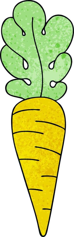 quirky hand drawn cartoon carrot vector