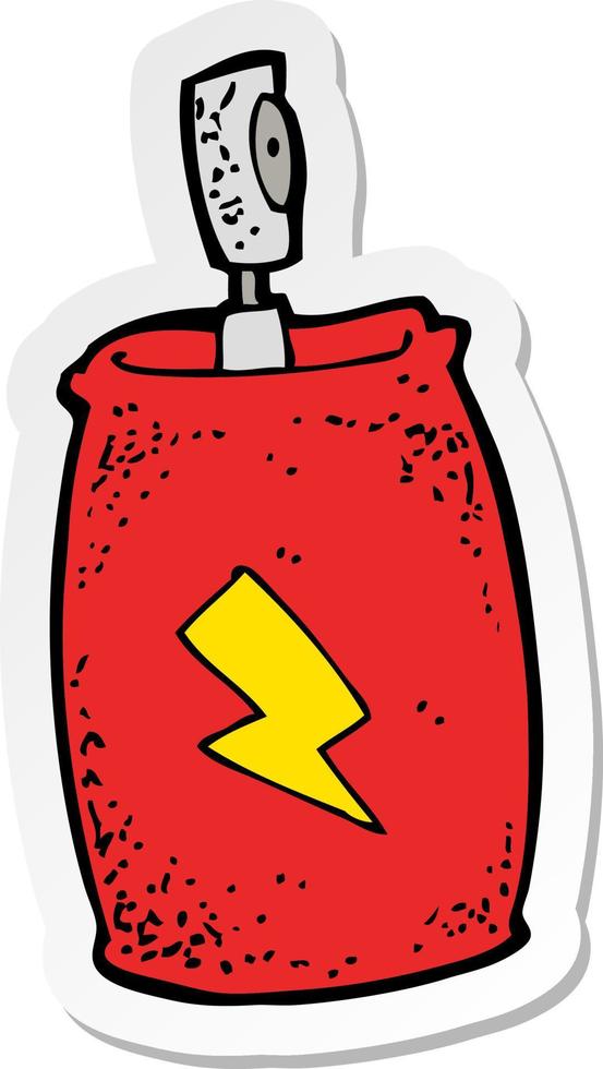 sticker of a cartoon spray can vector