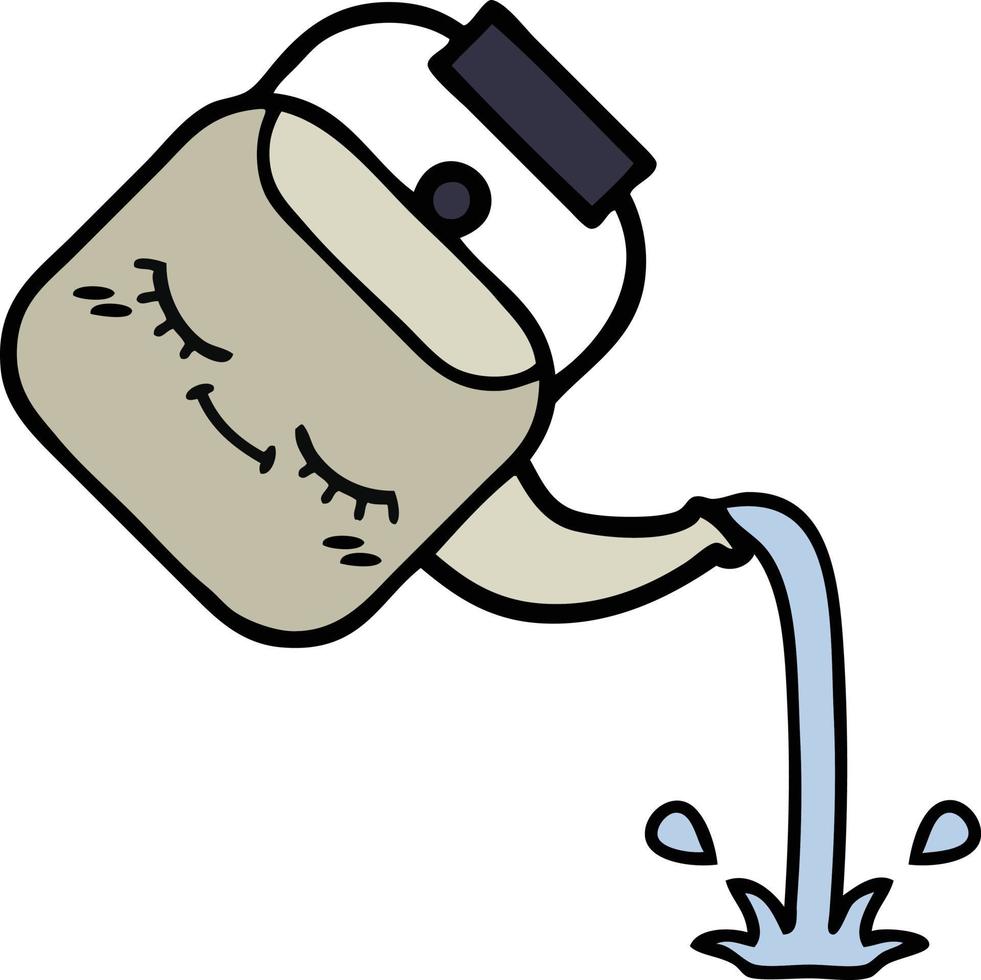 cute cartoon pouring kettle vector