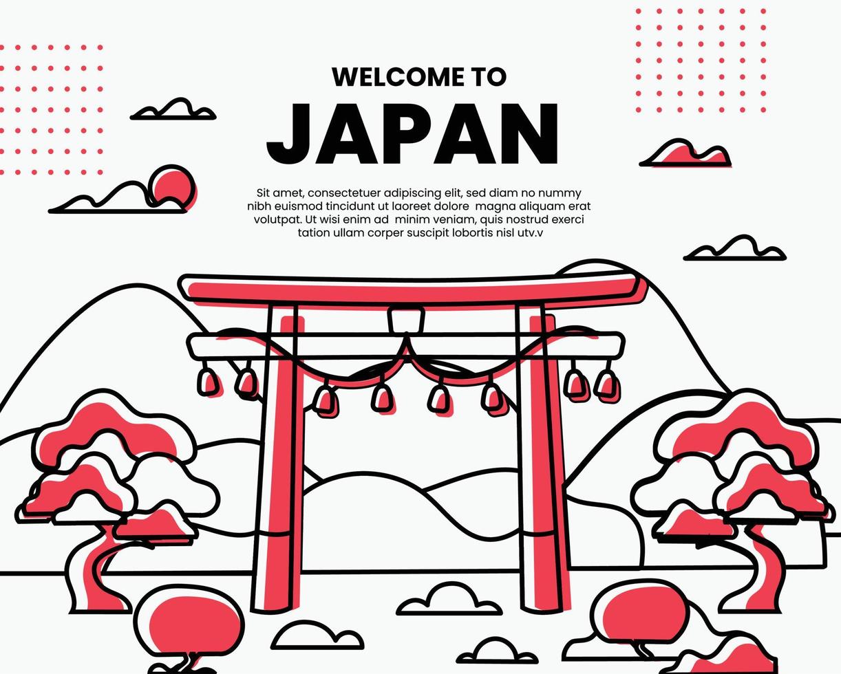 ilustración de vector de punto de referencia de japón