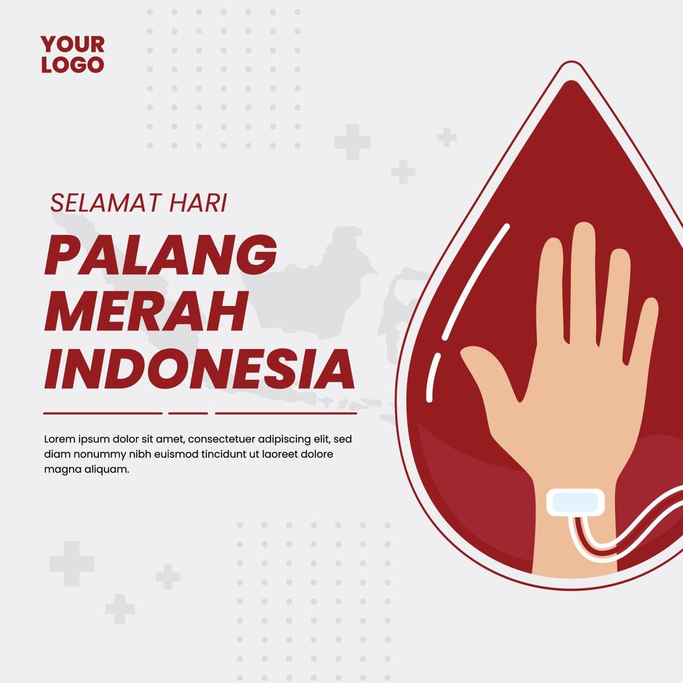 Indonesian red cross day vector