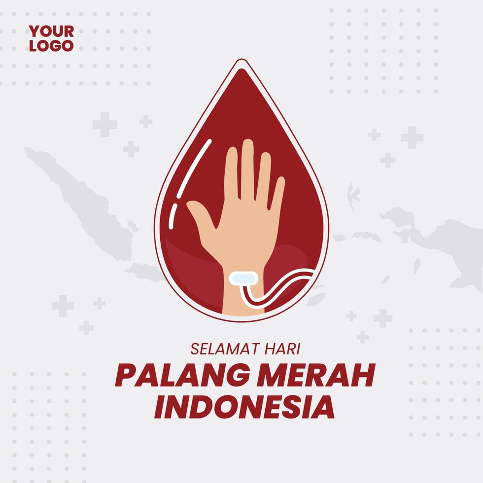 Indonesian red cross day vector