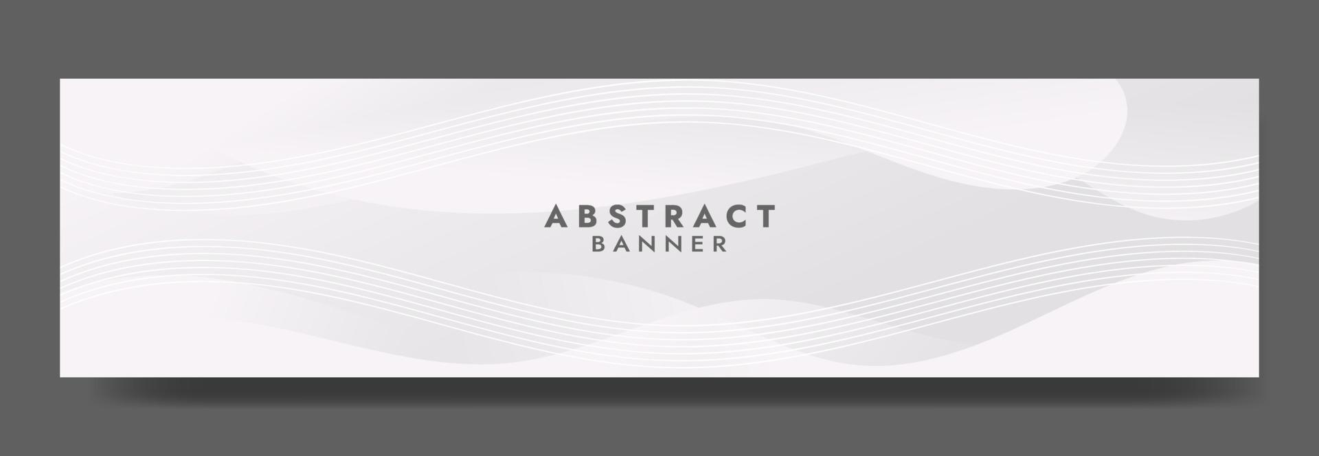 Abstract White Fluid Wave Banner Template vector