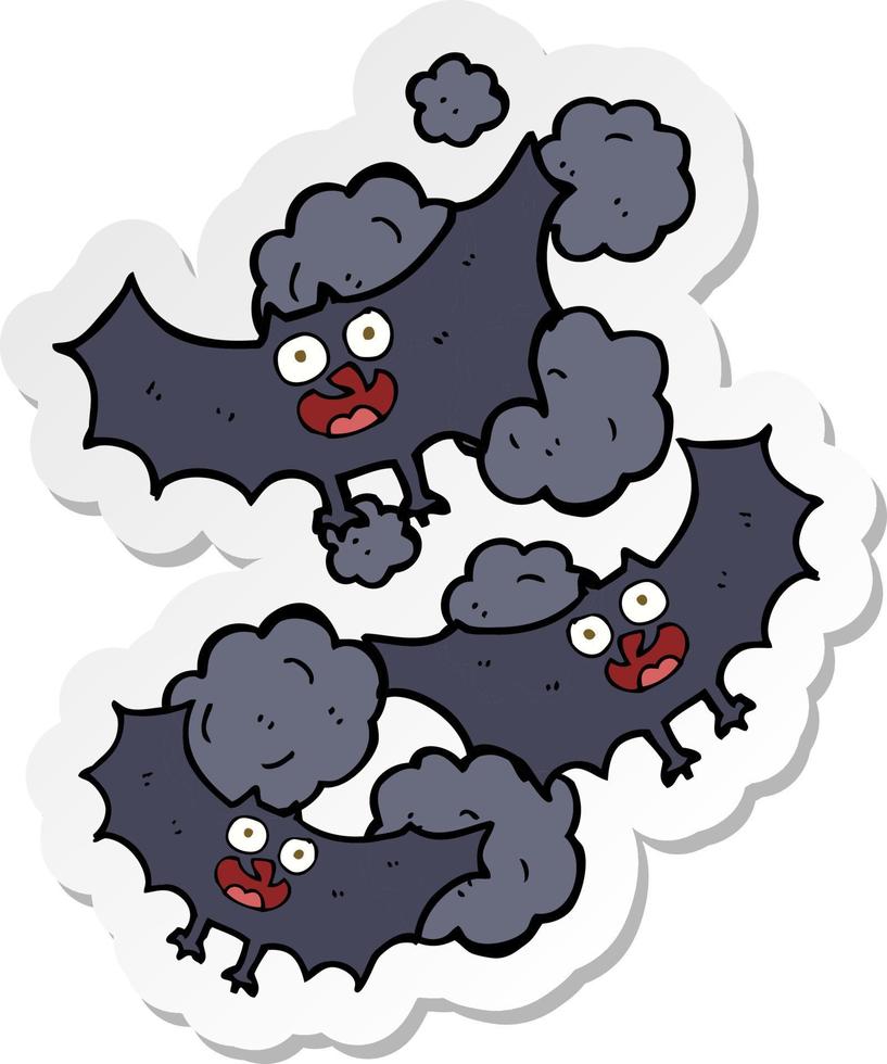 sticker of a cartoon bats vector