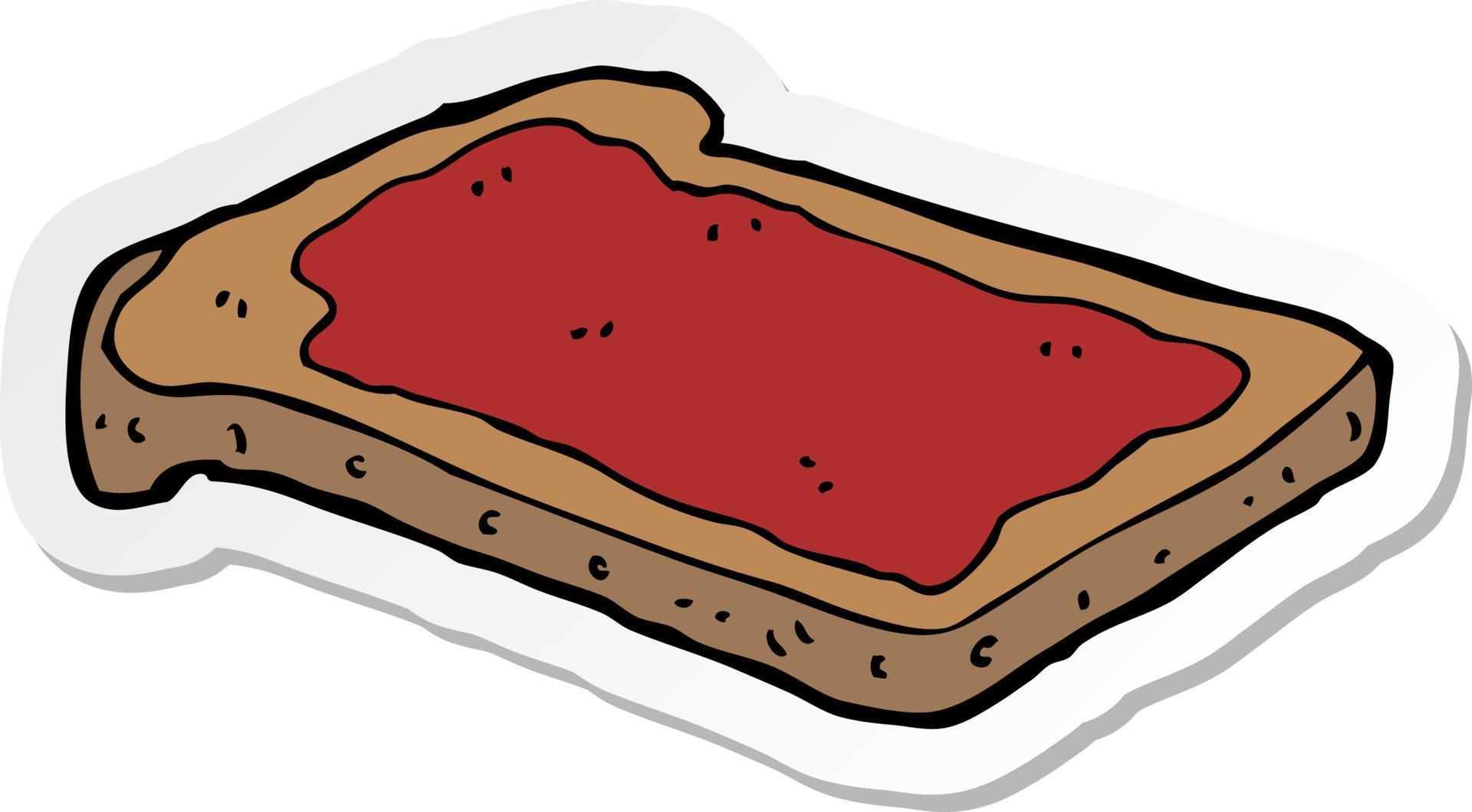 sticker of a cartoon jam on toast 10674446 Vector Art at Vecteezy