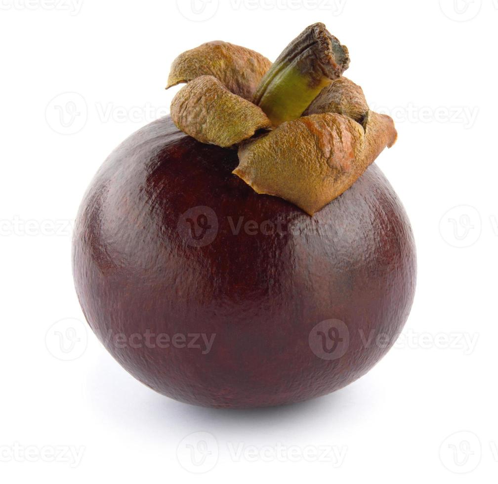 Mangosteen isolated on white background. Ripe mangosteen. photo