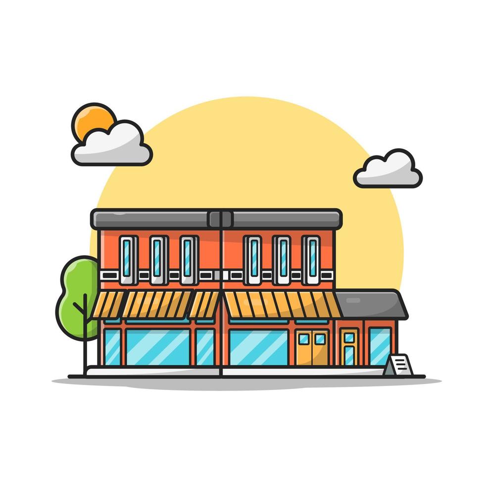 ilustración de icono de vector de dibujos animados de edificio de café de la calle. concepto de icono de construcción de negocios aislado vector premium. estilo de dibujos animados plana
